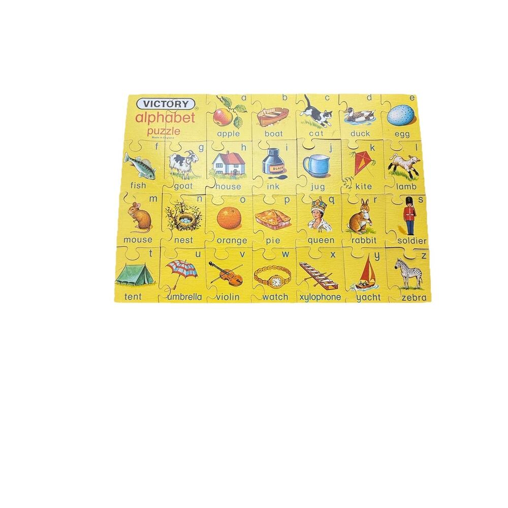 VICTORY Alphabet Plywood Jigsaw Puzzle 28 Pieces Ages 3 Years Made in England